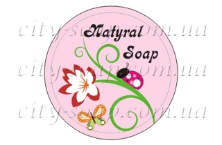 Наклейка "Natural soap цветочек":Упаковка | https://city-soap.com.ua