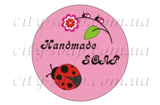Наклейка "Handmade soap божья коровка":Упаковка | https://city-soap.com.ua