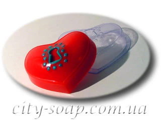 Форма пластиковая "Сердце на замочке":Формы для мыла | https://city-soap.com.ua